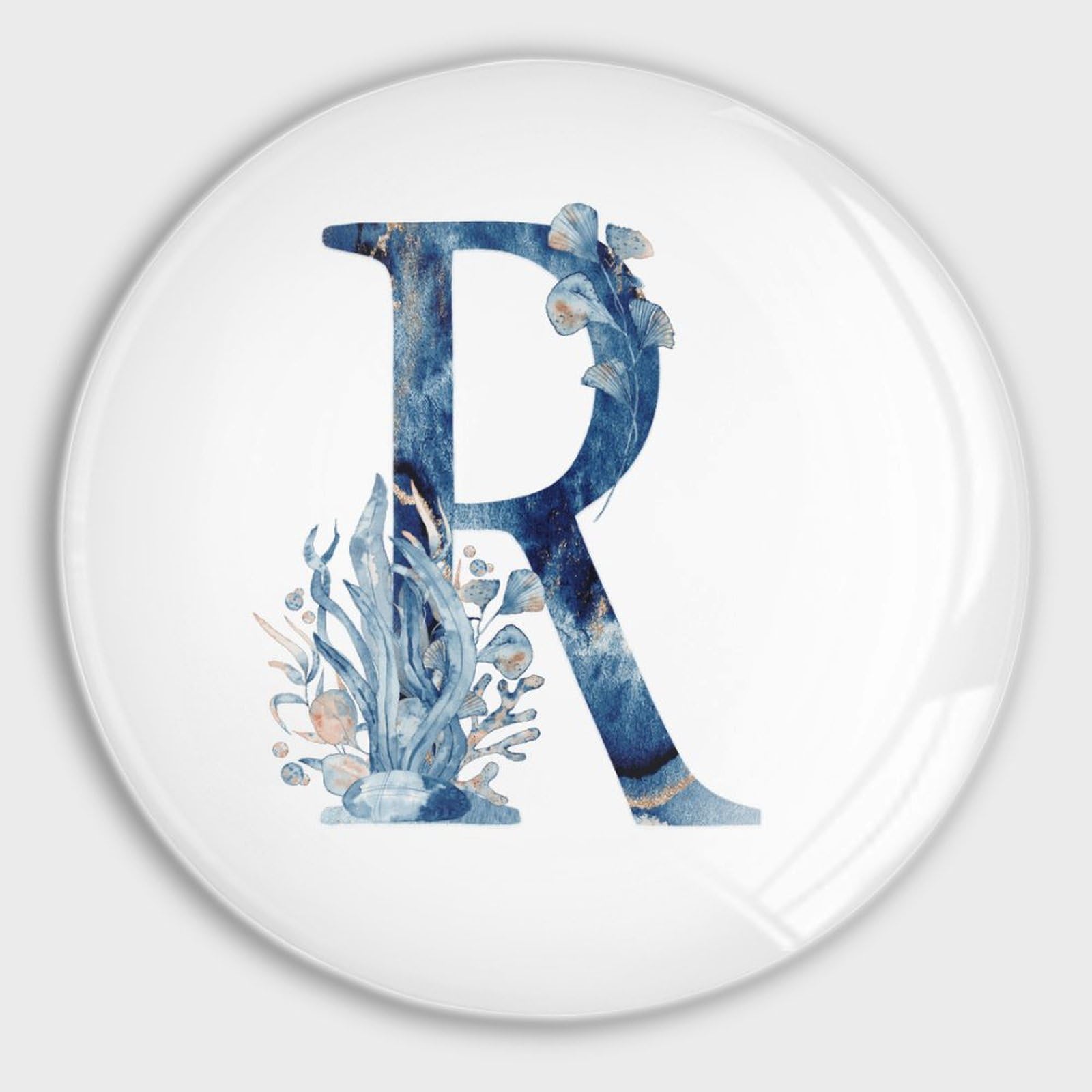 Aimants de réfrigérateur verre initiale R finis les papiers qui tombent aimants tableau