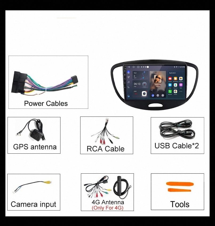 Android Auto y Carplay para Hyundai i10 con navegación GPS fluida de 4 núcleos 6