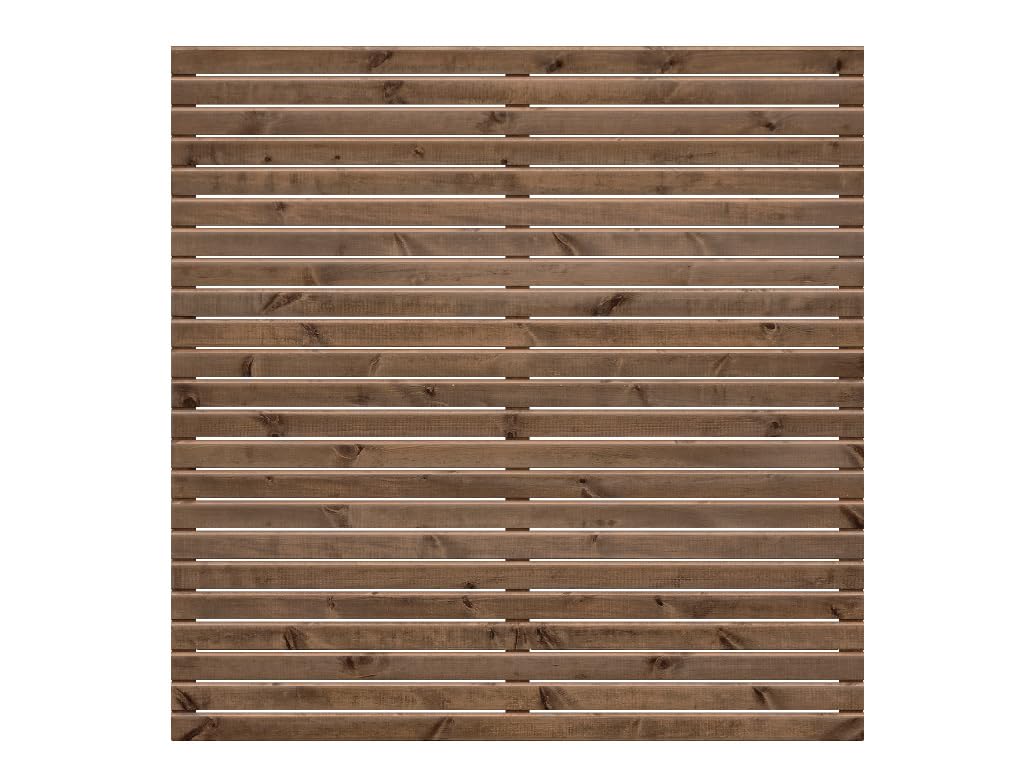Gartenzaun Sichtschutzzaun Windschutzzaun aus kesseldruckimprägniert, Rhombus Kiefer Nadelholz Braun 180x180cm,glatt gehobelt, Leisten 20 x 70 mm