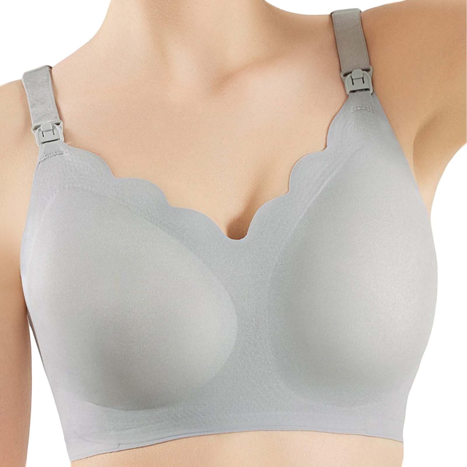 Reggiseno da Allattamento Reggiseno da Allattamento Ondulato for Donna Supporto Premaman Senza Cuciture Bralette for Sonno in Gravidanza Senza Fili, Rosa Chiaro, M