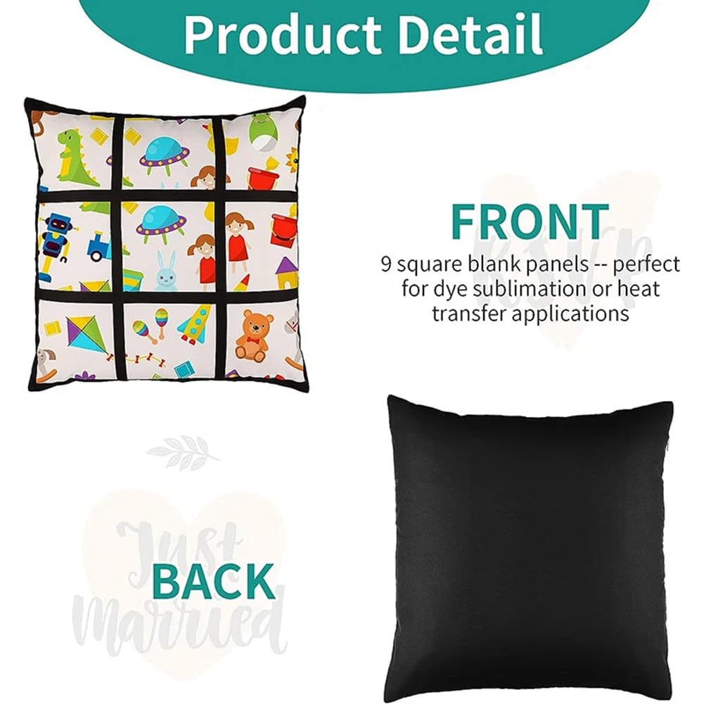6 StüCk Sublimation Blank Panel Kissenbezug DIY Polyester Kissenbezug 9 Foto WäRmeüBertragungsdruck Wurfkissenbezug, L