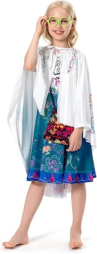 Miniatura 4 de Disfraz de Encanto para niños vestido de Mirabel Madrigal para cosplay faldas de princesa Mirabel capa trajes de Halloween con bolsa