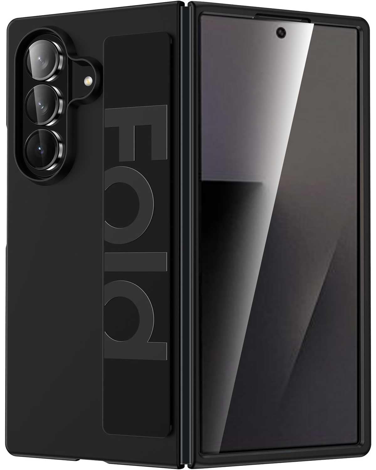 T Tersely Hand Strap Case Cover Samsung Galaxy Fold 7 with Wrist Strap, Hard PC Protective Case Ultra Slim Anti-Scratch Cover for Samsung Z Fold 7 5G (Black)