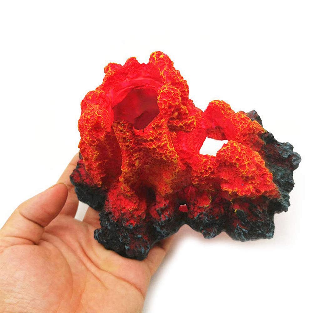 Volcano ornamento per acquario, decorazione per acquario, decorazione artificiale per acquario, decorazione paesaggio
