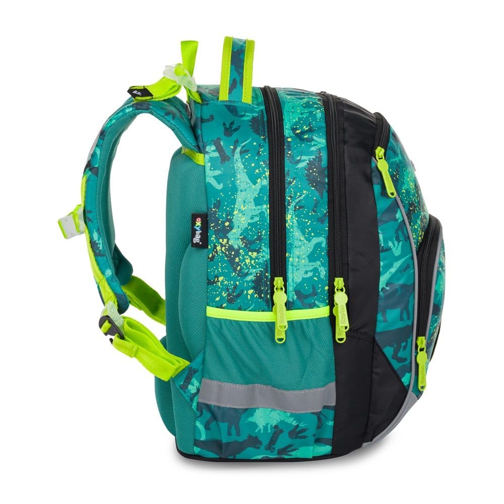 OXY GO - Mochila escolar (3 piezas, para 1 a 3ª clase: mochila ergonómica, estuche y bolsa de gimnasia, con elementos reflectantes para mayor seguridad, ideal para niños a partir de 125 cm)