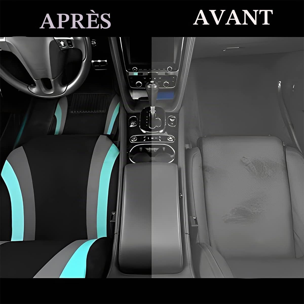 JNNJ 9 Pièces Set Complet Housses De Siège Voiture, Siège Auto Respirant Antidérapant, Siège Accessoire Interieur Universelle Housses De Sièges pour La Plupart des Voitures, Camionnettes(Vert)
