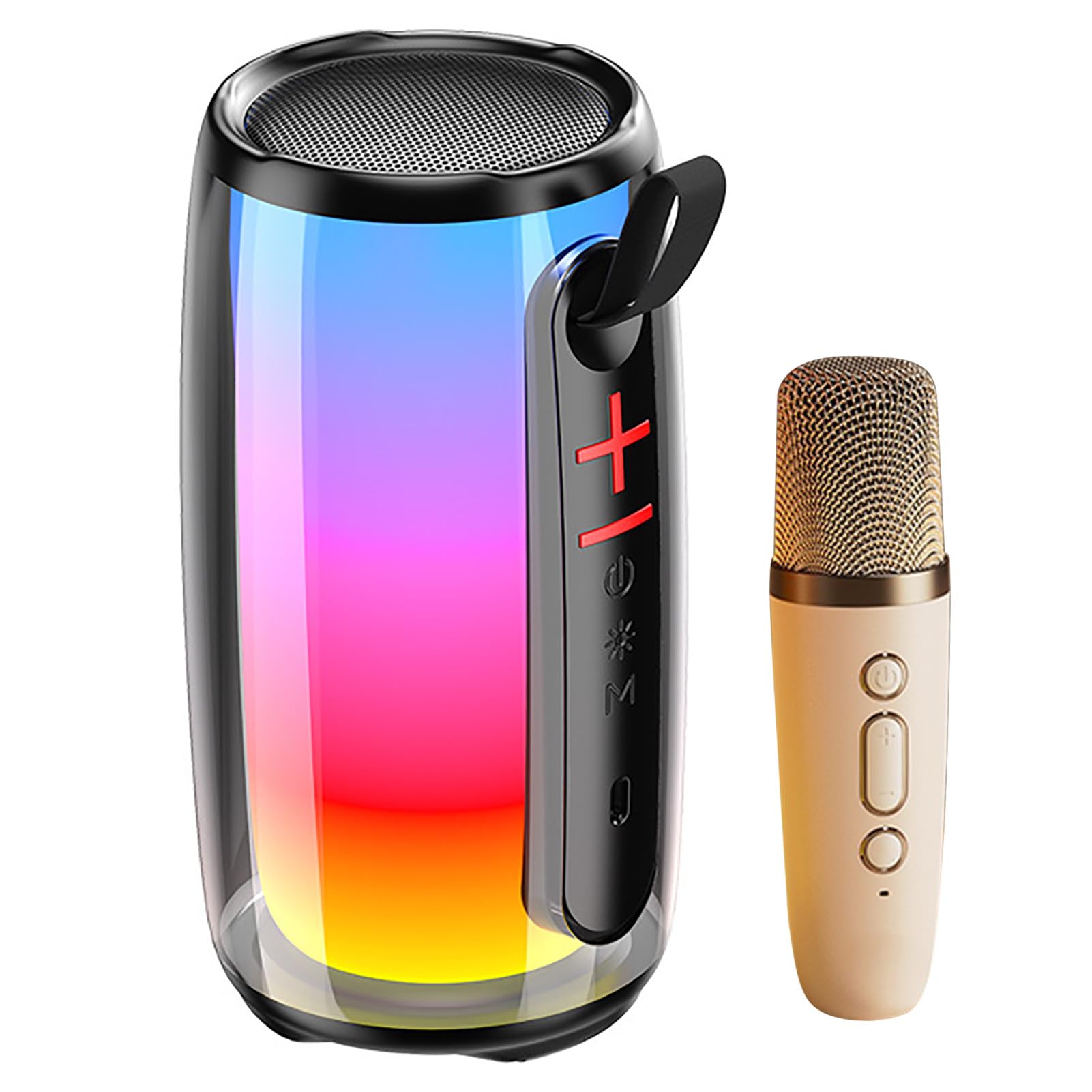 SUNGOOYUE Urządzenie do Karaoke Bluetooth, Mini System Karaoke z Mikrofonem i bezprzewodową łącznością Bluetooth, Przenośny Głośnik na Imprezy Domowe i Imprezy Plenerowe