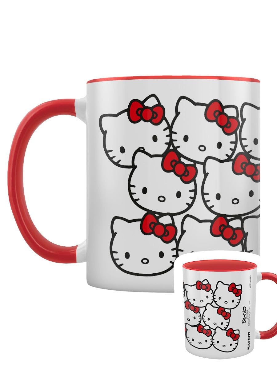 Pyramid International Hello Kitty (Many Kittys) Red Coloured Inner Mug - 10Oz / 315Ml Ceramic Mug - One Size