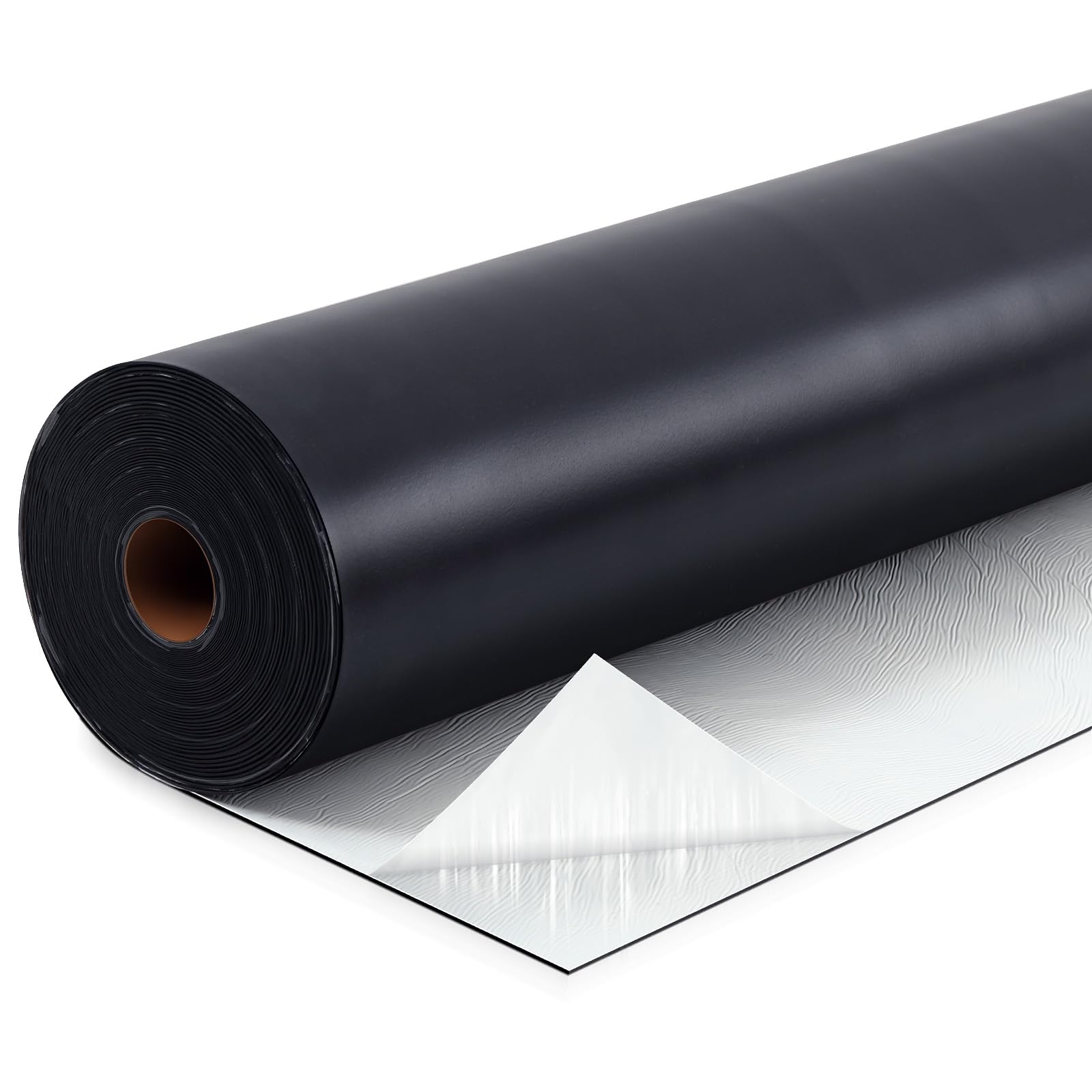 Pushglossy 1 rollo de membrana de goma EPDM para techos de 19.6 pulgadas x 25 pies, base autoadhesiva, lámina de techo plana reforzada de 50 mil, lámina de hielo y agua para caravana, cobertizo