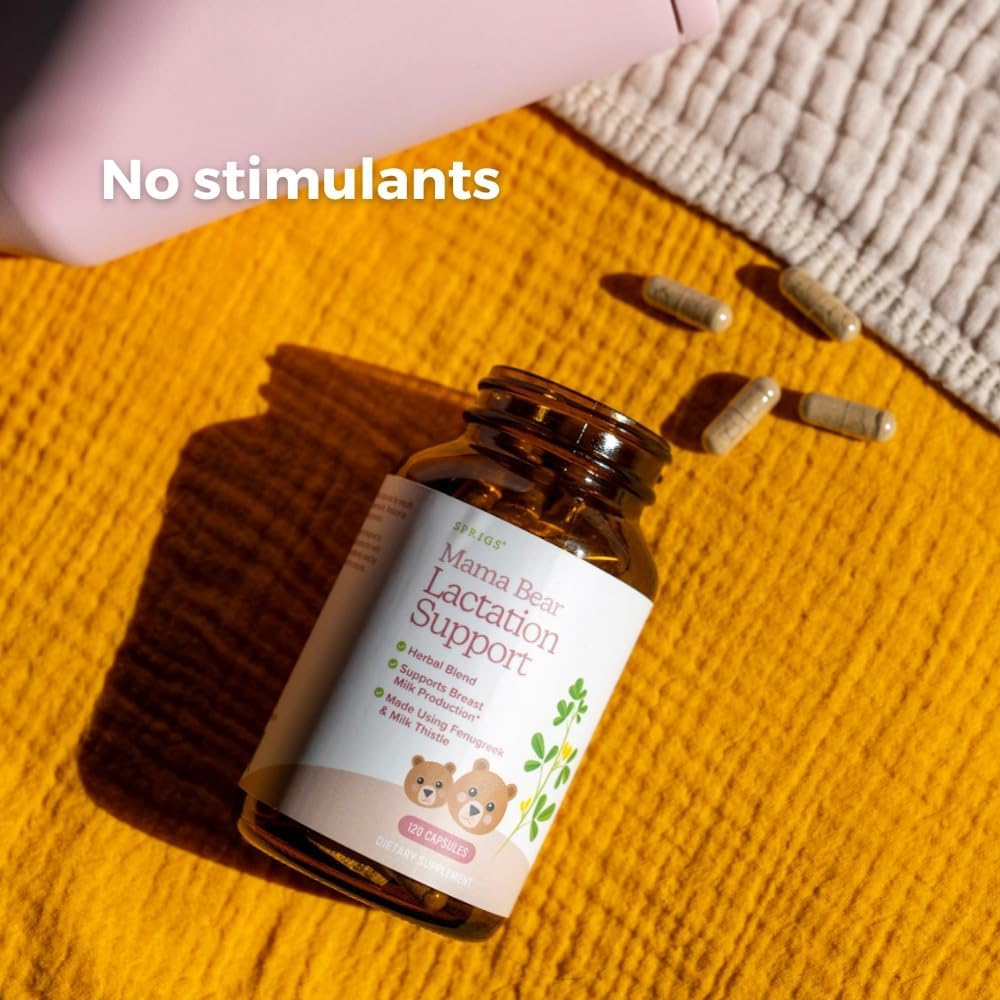 SPRIGS Mama Bear Herbal Lactation Support, 120 Capsules | Breastfeeding Supplement with Galactagogue Herbs Like Fenugreek & Milk Thistle to Support Breastmilk Production | for Nursing or Pumping Moms - Image 2