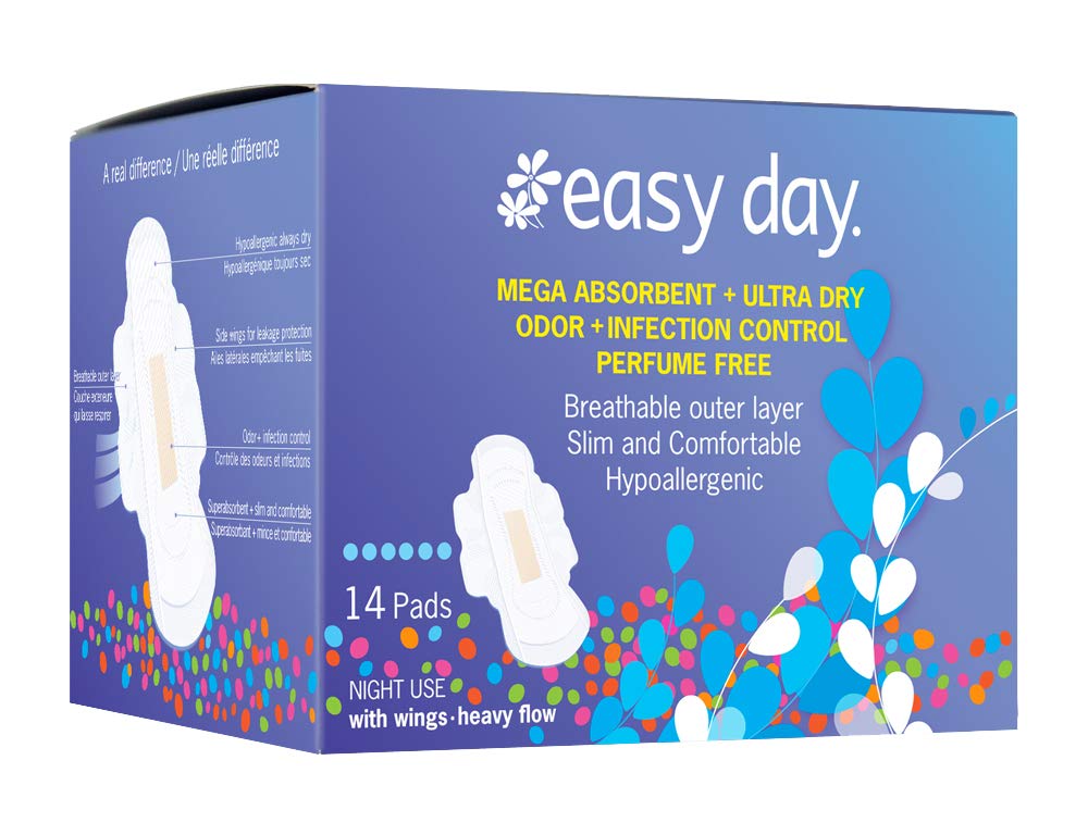 Buy EasyDay Heavy Flow Sanitary Pads for Women, with Super Wings, Unscented, Mega Absorbent