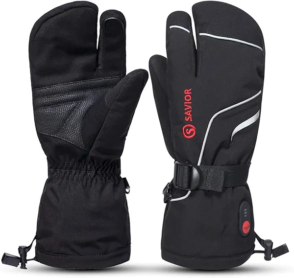 Savior Heated Mittens for Men Women, Heated Gloves Unisex Rechargeable Battery Powered Electric Heated Ski Gloves, Winter Gloves for Arthritis Skiing Hiking Outdoor