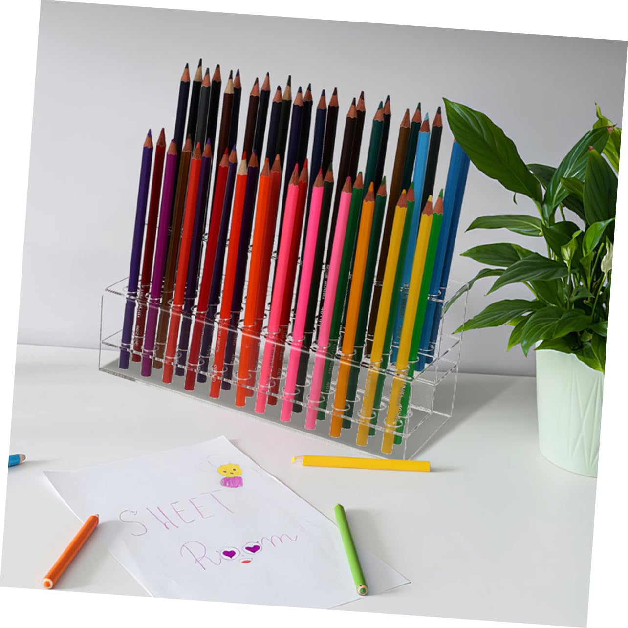 Gadpiparty 2pezzi Portapenne in Plastica Espositore Per Penne e Matite Organizer Durevole e Robusto Per Scrivania Multi-slot Per e Penne