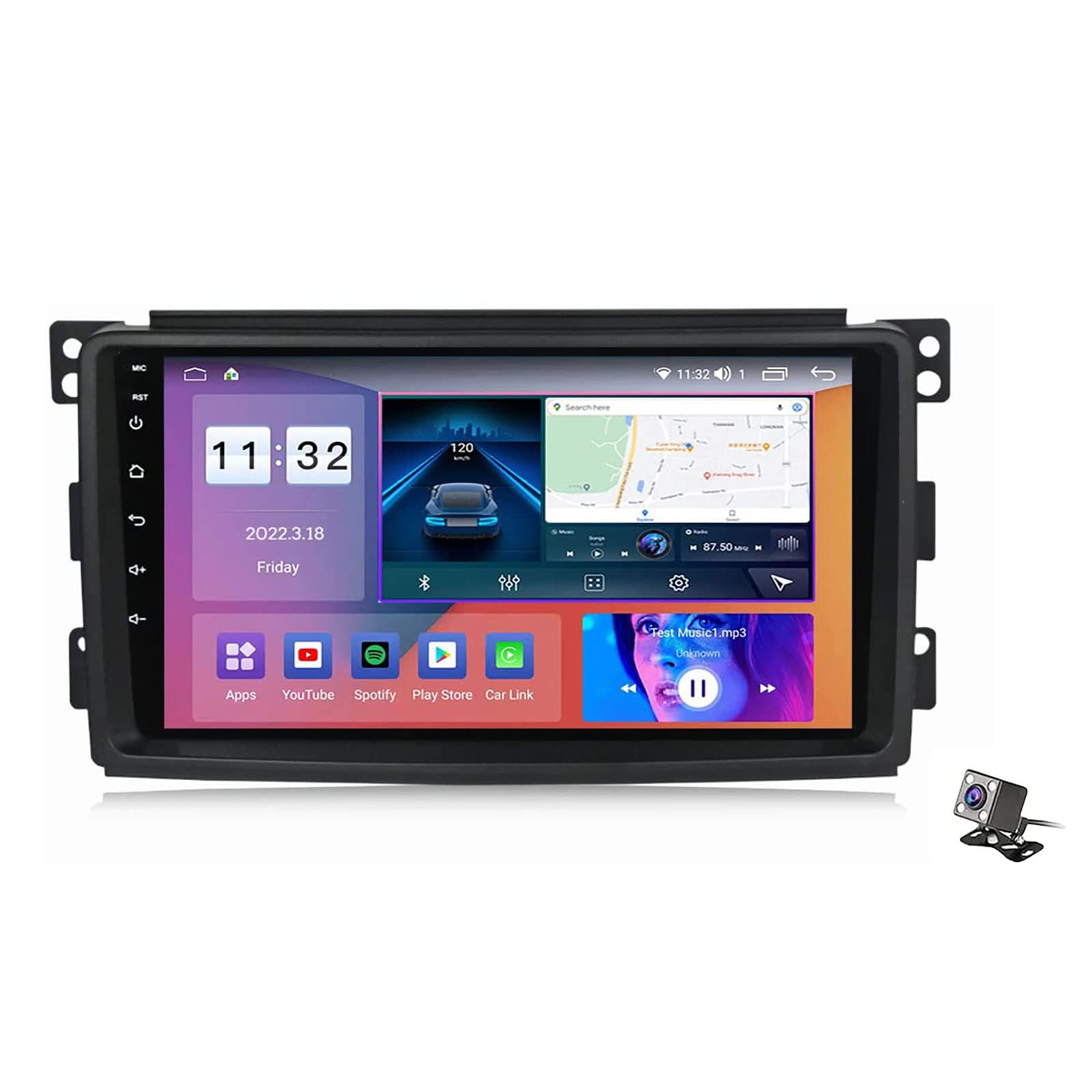 Navegación del coche de 9" con GPS y Android para Benz Smart Fortwo 2005-2010