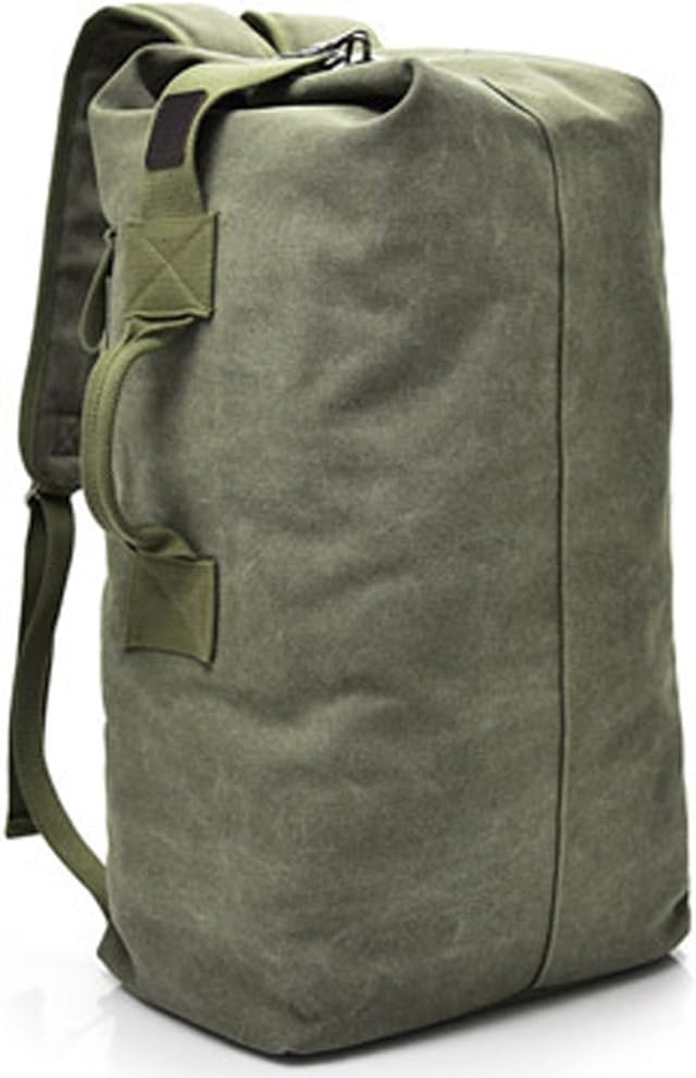 Military Duffel Bag Top Load Double Strap Canvas Backpack Army Travel