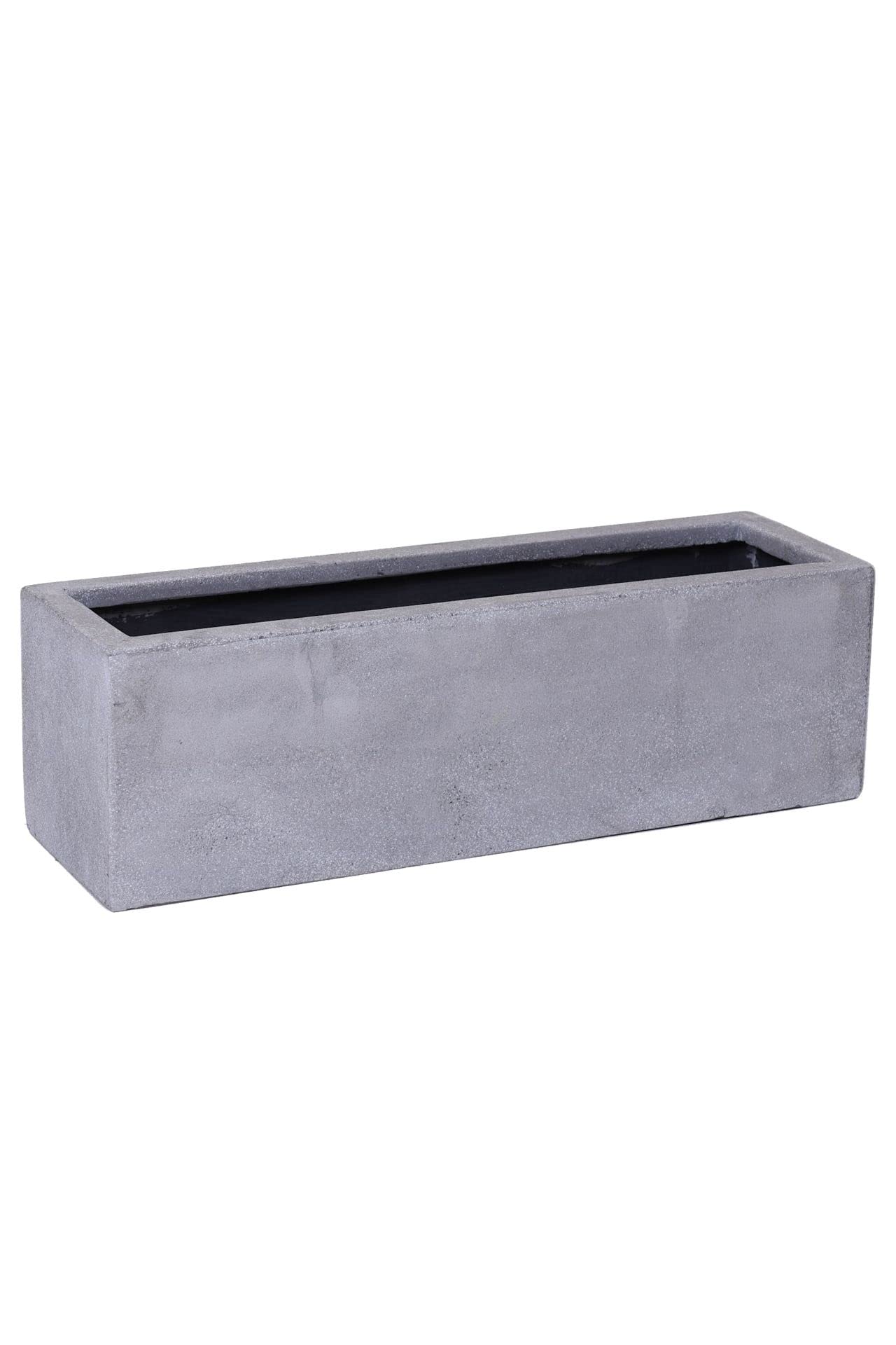 VIVANNO Blumenkasten Balkonkasten Pflanzkasten Fiberglas FLOBO Beton-Optik grau - 15x60x17 cm