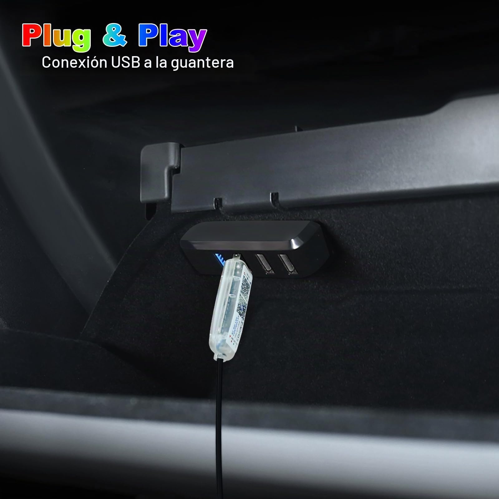 Tira de luces LED de acrílico Dreamcolor para Tesla Model 3/Y con hub USB, kits de iluminación ambiental de fibra óptica de 55.1 pulgadas, colores RGB+IC, tira LED de neón activo para 2021, 2022, 2023