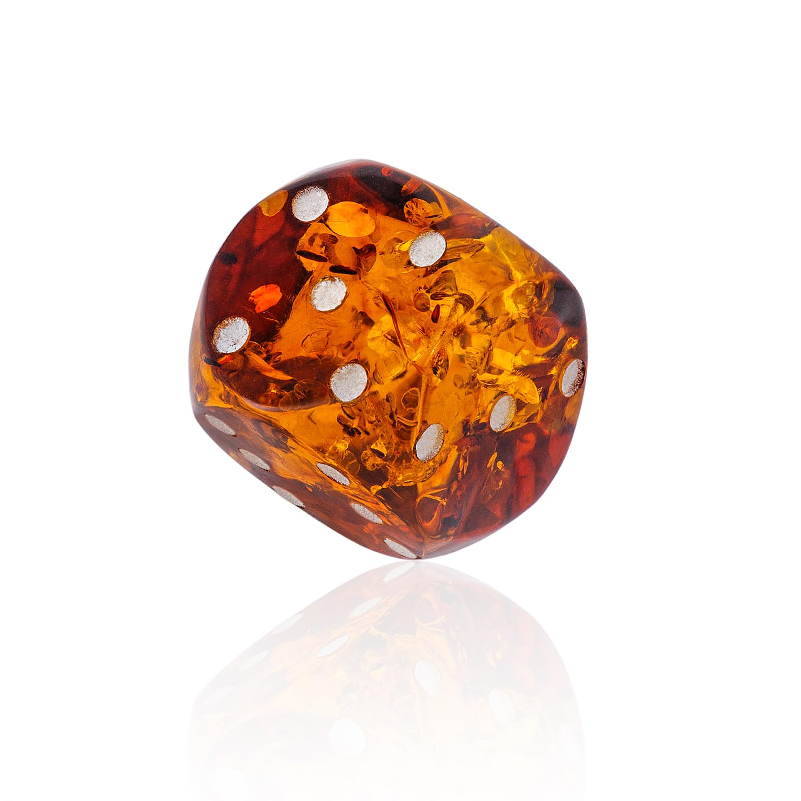 AMBEDORA Amber Dice, Pack of 1, Luxury Play Throws, Size 17 x 17 mm, Premium Amber