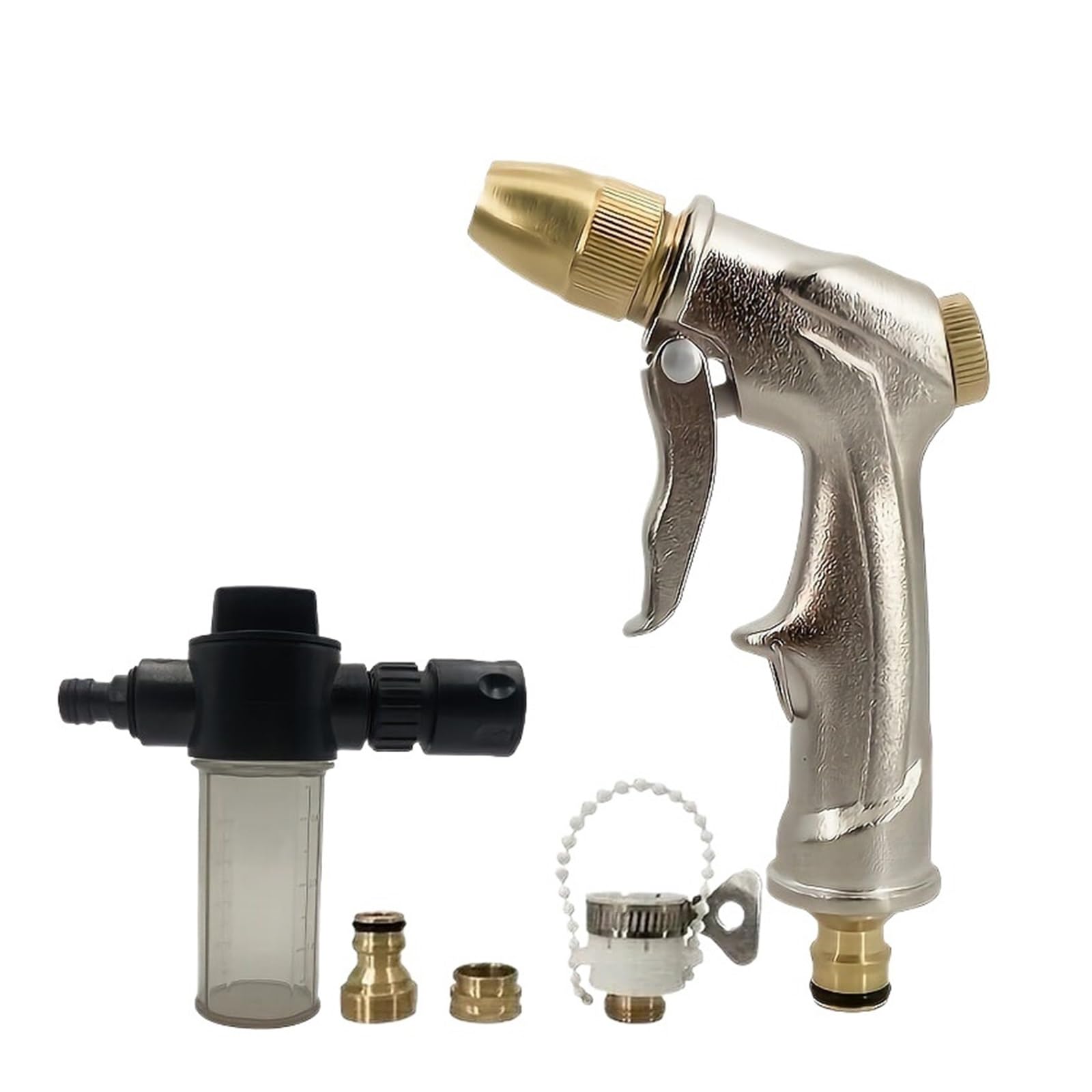 Pistola De Agua Alta Presión Portátil, Limpieza Metales Ajustable, Máquina Lavado Coches, Manguera Riego Jardín, Boquilla Rociadora, Espuma PrevencióN De Fugas De Alta PresióN