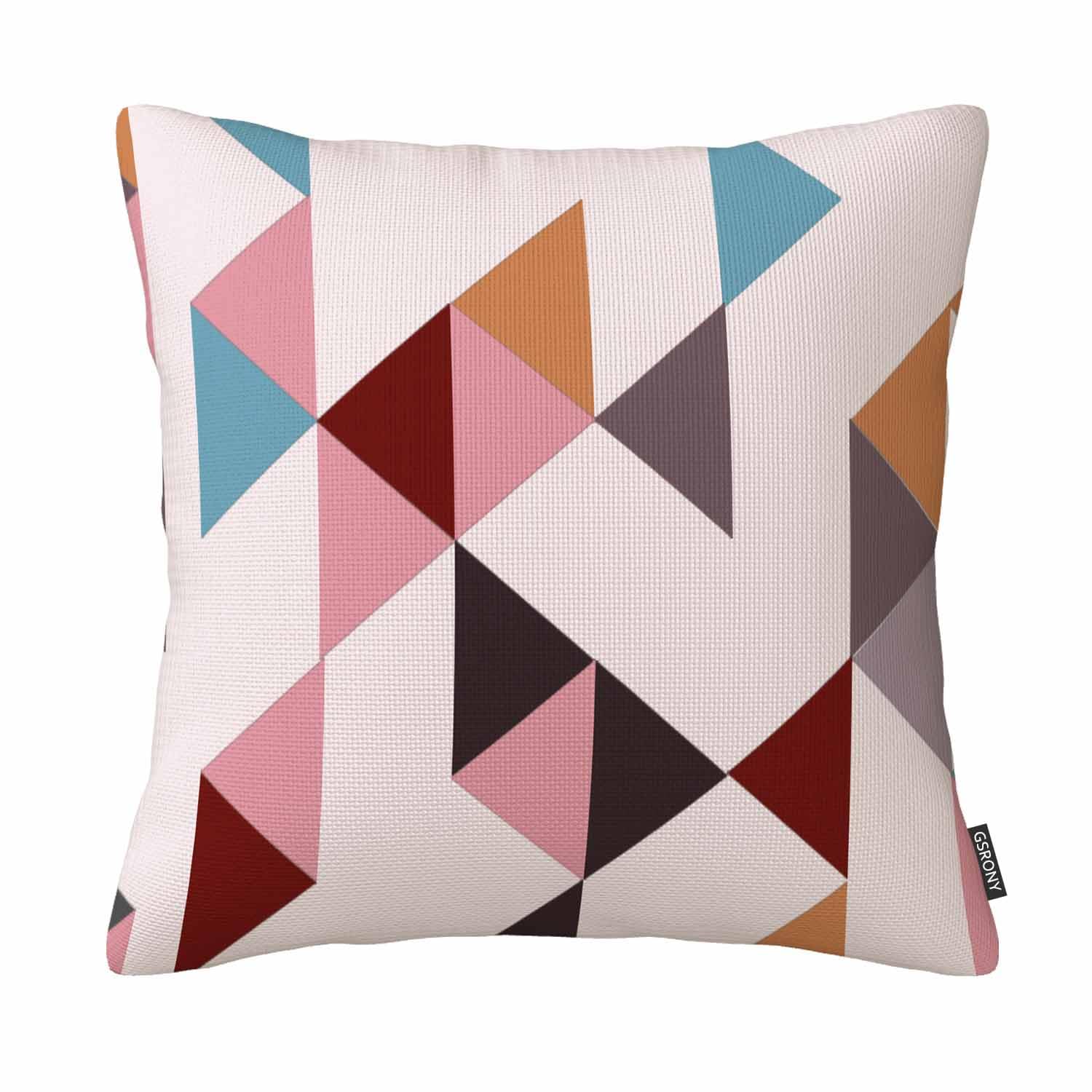 GSRONY Geometric Throw Pillow Covers Retro Asymmetric Triangles Cushion Pillow Case Home Decor Pillowcase 18x18 Inches