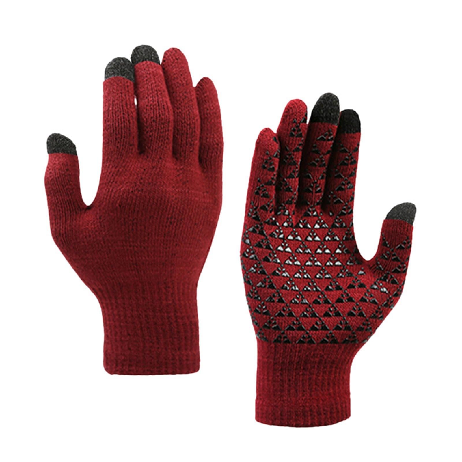 Running Gloves for Men, Warm Soft Texting Winter Gloves for Women,Knit Stretchy Touch Screen Glove for Cycling
