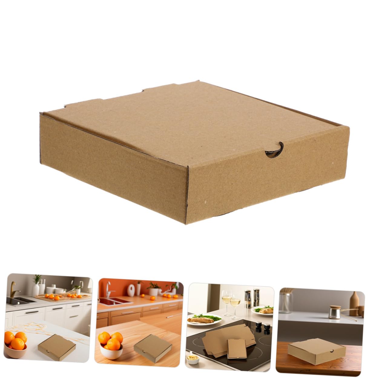 Alipis 20 Cajas de Pizza Kraft Planas, Contenedores de Cartón para Llevar Diseño Sencillo y Protección Duradera para Uso en Comida para Llevar
