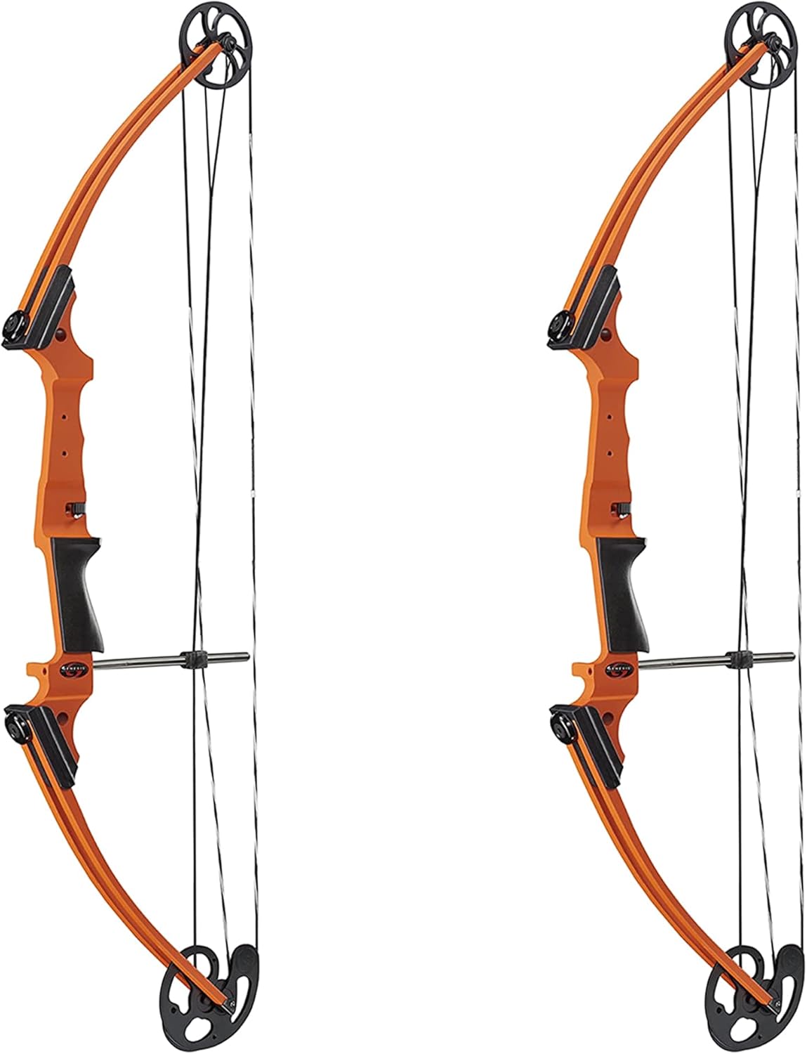 Genesis Archery 2 Pack Original Compound Bow - Adjustable Riser, 15"-30" Draw Length, 10-20 lb Draw Weight, All Skill Levels, Draw Hand - Right, Orange