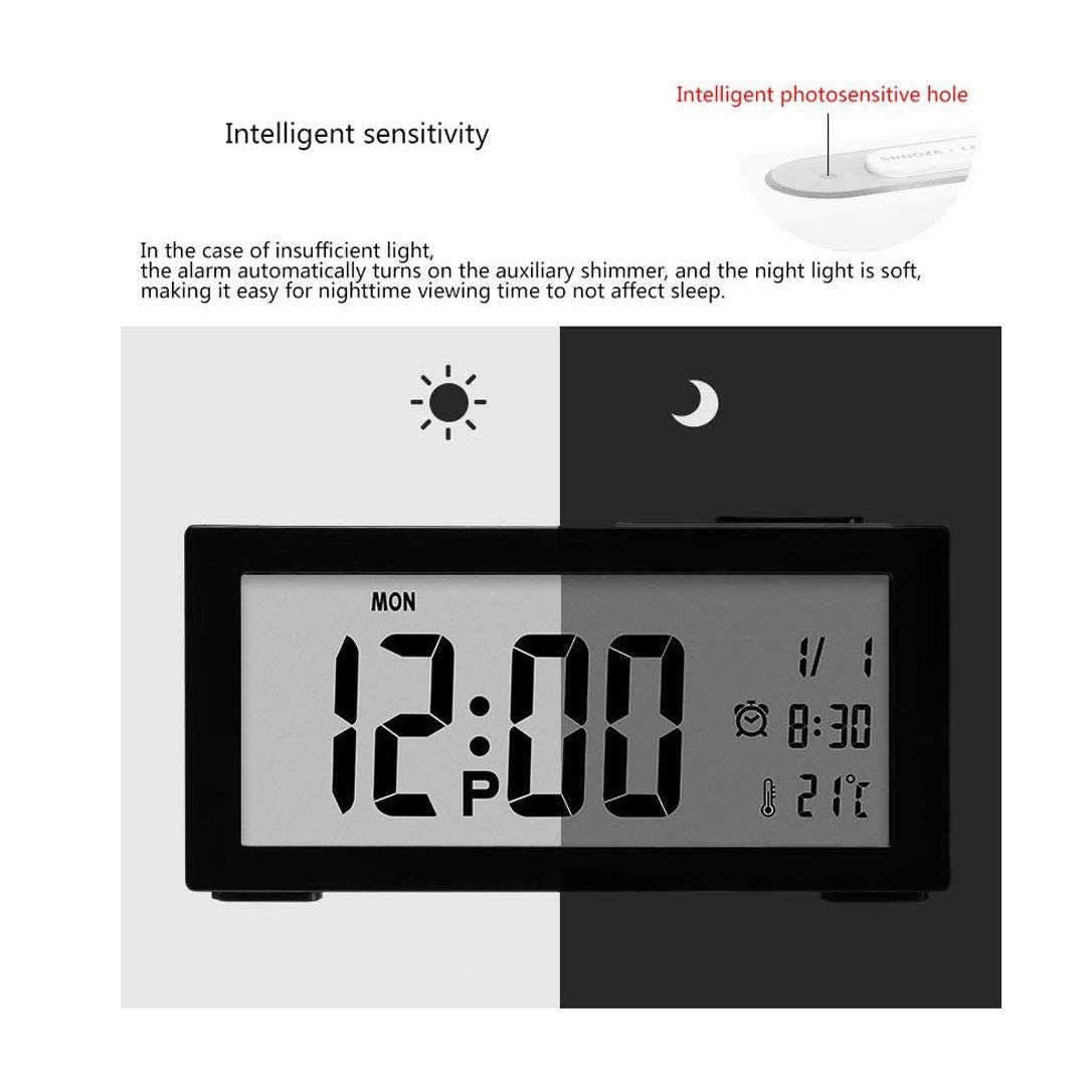 Elektroniczny budzik Budzik muzyczny Stolik nocny LED kreatywny wyciszony świecący budzik dziecięcy (rozmiar: 150,0 x 70 x 38 mm) (kolor: czarny) (czarny)