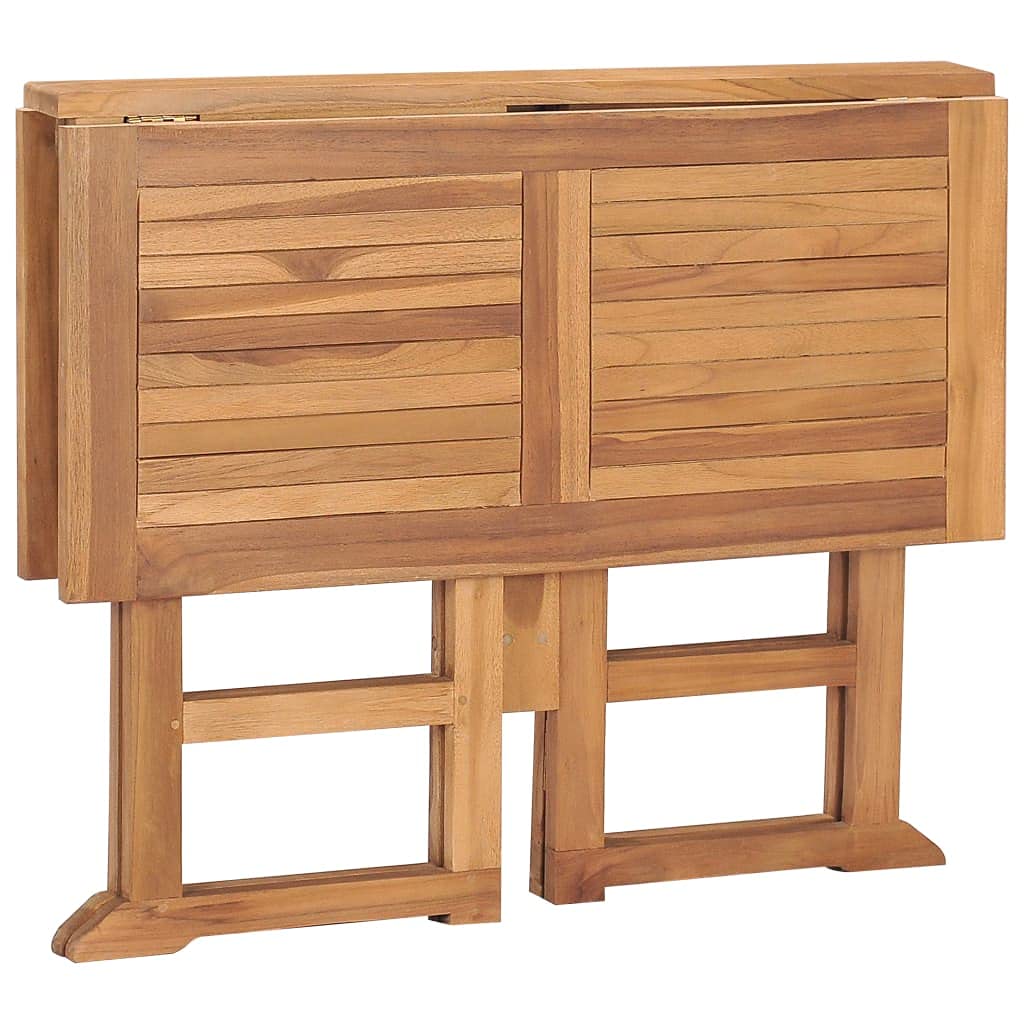 Składany stół ogrodowy z drewna tekowego, 90 x 90 x 75 cm, kwadratowy stół drewniany, składany, masywny stół do jadalni z drewna tekowego do ogrodu, zajmuje mało miejsca