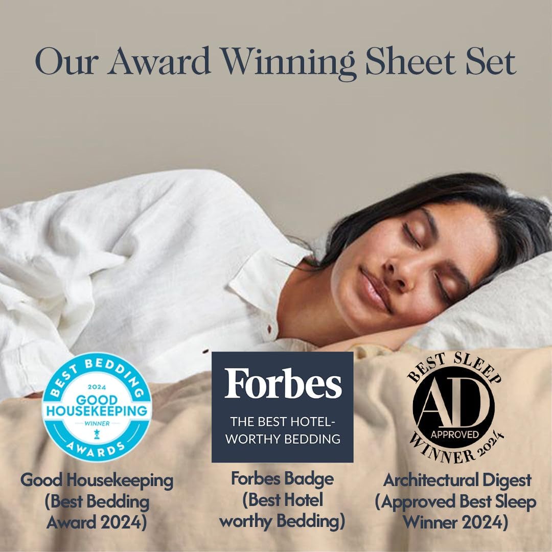 100% Egyptian Cotton Percale Sheets Queen Size - Genuine Luxurious 400 Thread Count - Naturally Crisp, Breathable, Skin-Friendly & Cooling - Softer After Each Wash - Oeko-TEX Certified Giza