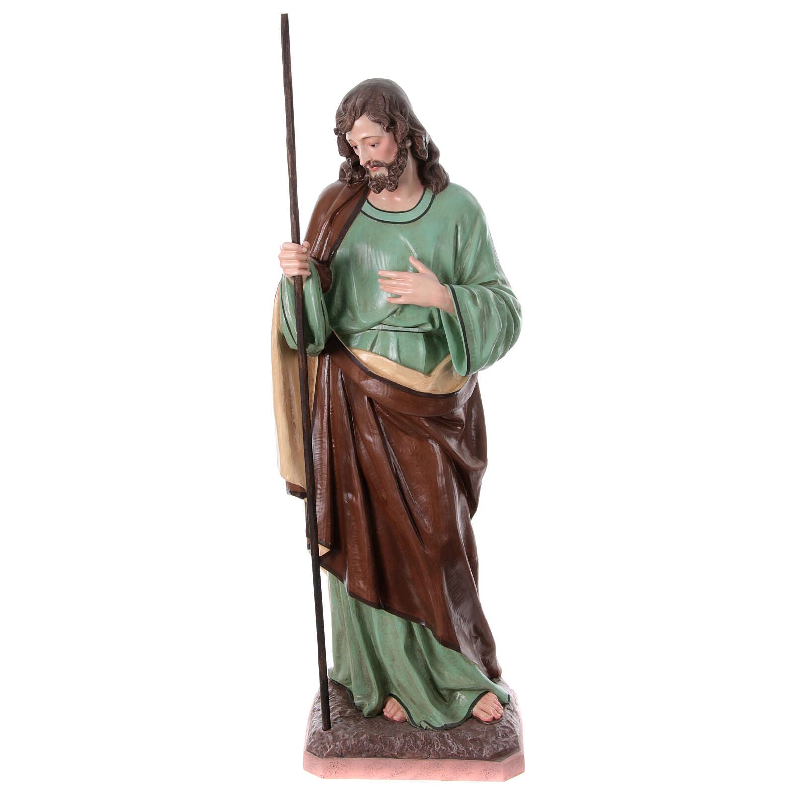 Holyart Fiberglass statue of Saint Joseph with glass eyes OUTDOORS h 165 cm