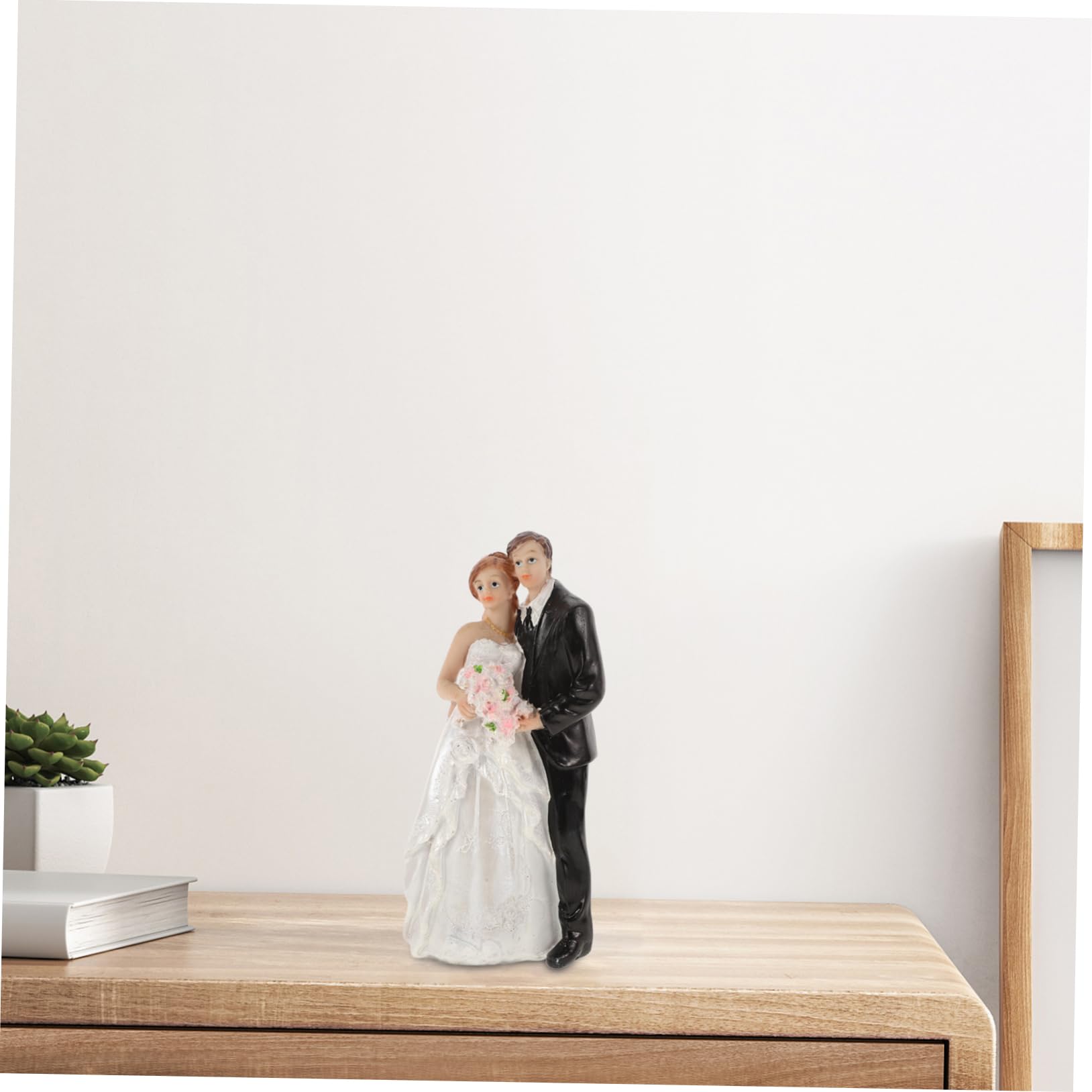 CHILDWEET Mr und Mrs Hochzeit Elegante Hochzeitstortenfiguren aus Synthetischem Harz mit Einzigartigem Design und Langlebiger Vielseitiger Nutzung als Hübsches Brautpaar für Cupcake