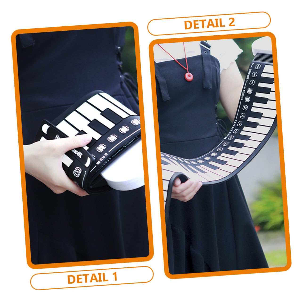 Pianola Arrotolabile in Silicone 49 Tasti, Tastiera Pieghevole | Nero, Altoparlante Integrato, Abs e Componenti Elettronici, per Ragazzo Ragazza e Adulti, Formato Portatile