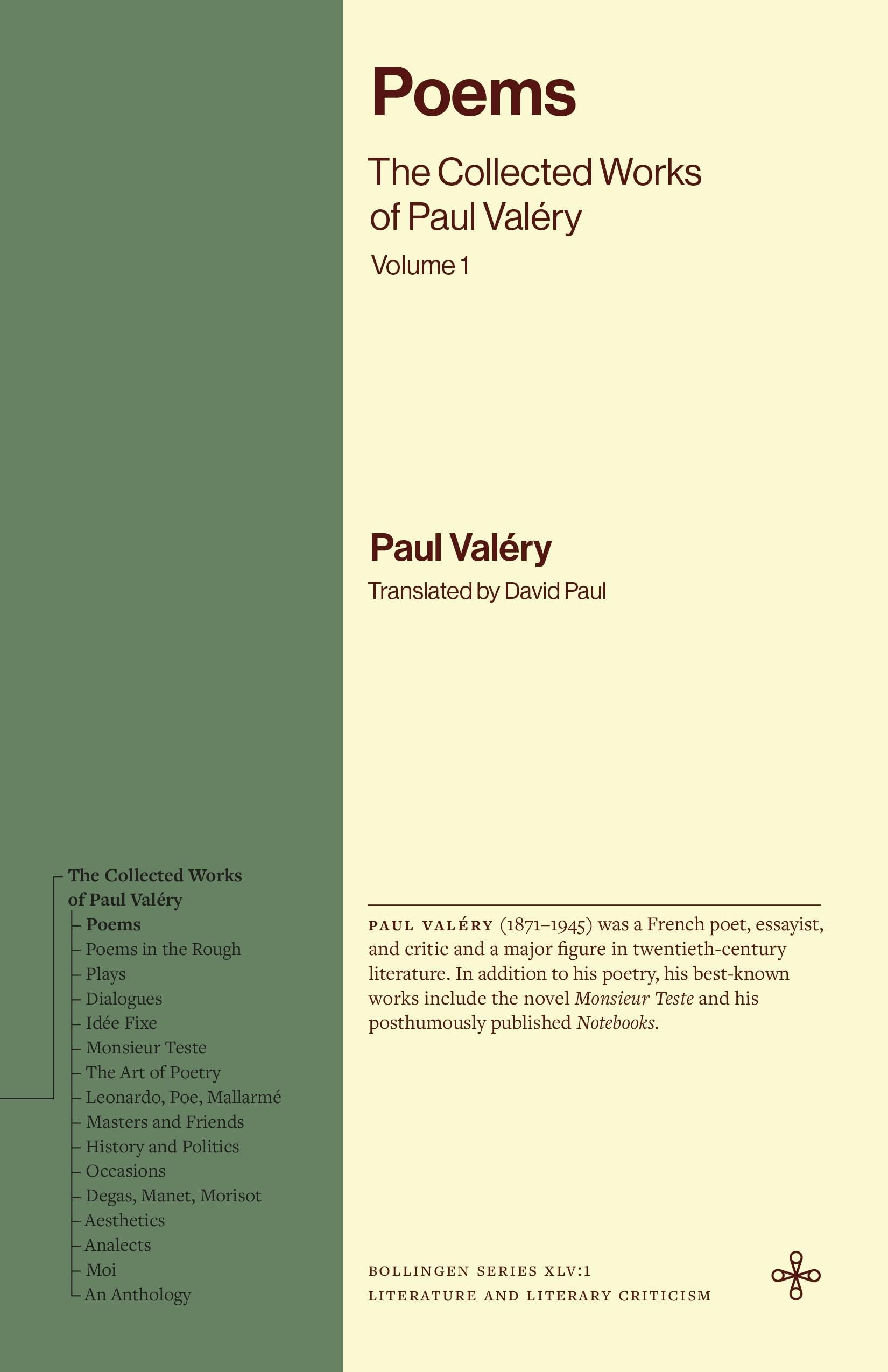 Poems: The Collected Works of Paul Valéry, Volume 1 (Bollingen Recollections)