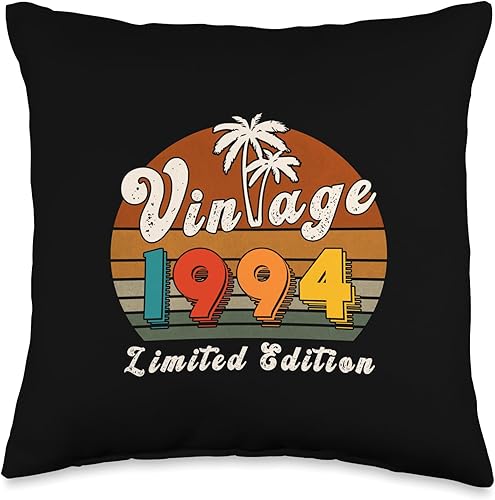 Palm Retro birthday Vintage 1994 limited Edition Vintage 1994 Birthday Gift for Men Women 29 Years Retro Palm Throw Pillow, 16x16, Multicolor Palm Retro birthday Vintage 1994 limited Edition Vintage 1994 Birthday Gift for Men Women 29 Years Retro Palm Throw Pillow, 16x16, Multicolor
