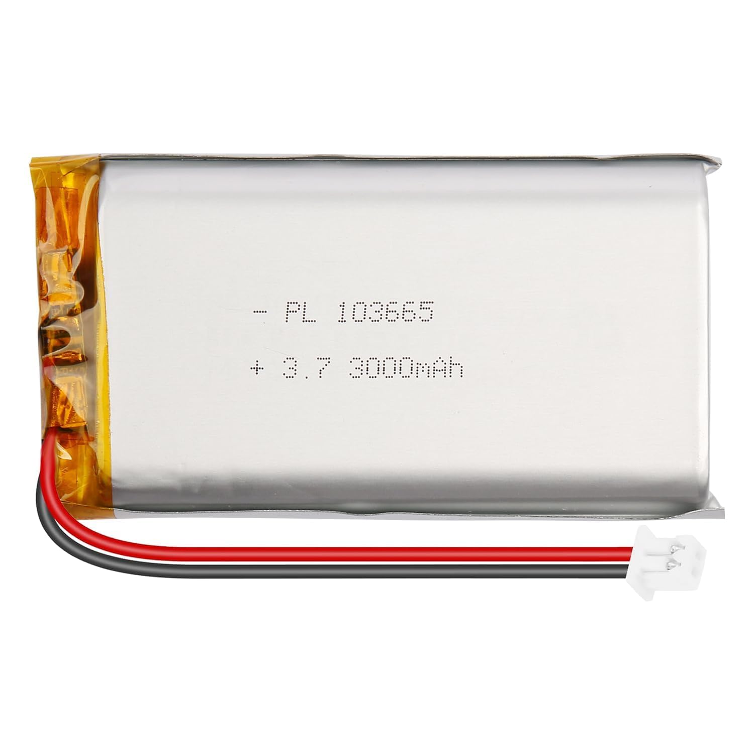 3.7V 3000mAh 103665 LiPo Battery Pack, 1S Rechargeable Lithium Polymer Battery with PCM Protection, Micro JST 1.25mm 2-Pin Plug for ESP32 Arduino NodeMCU,Miyoo Mini V4 and Mini Plus 103665 3000mAh