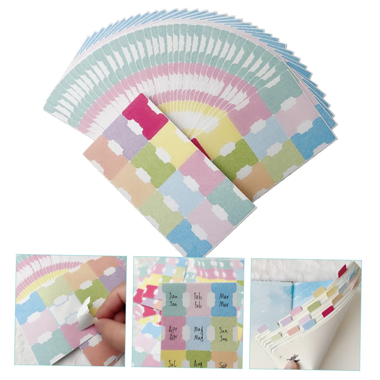 4 Set Etichette Adesive Colorate Scrivibili Per Libri Divisorie Spesse Resistenti Tab Indicizzatori Autoadesivi Per Quaderni E 50 Fogli*4