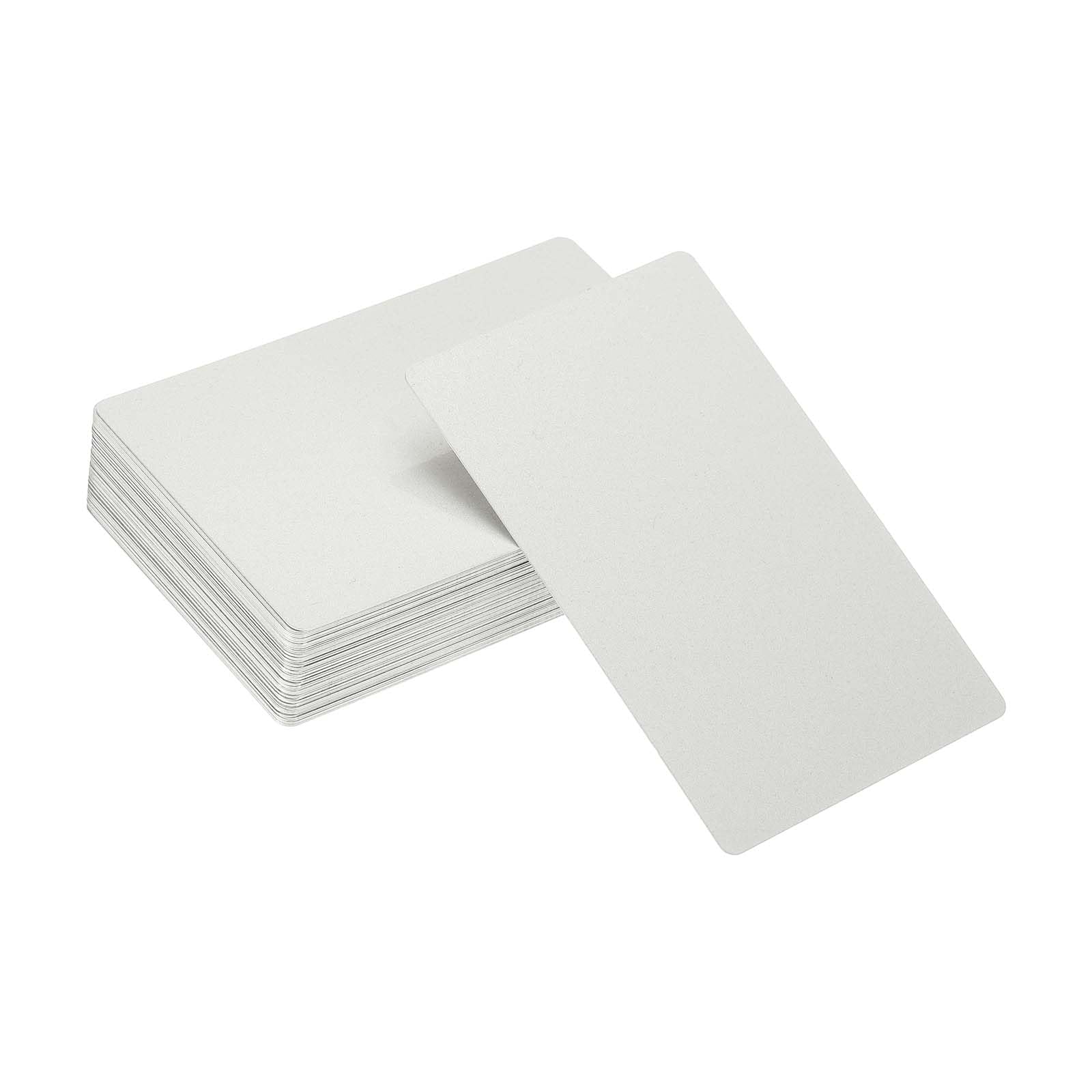 YELARXI Metal Business Card Blanks Aluminum Laser Engraving Business Cards, 86 x 54 x 0.3 mm Fit for Office Name DIY Printing (60 Pack, Frosted Silver)