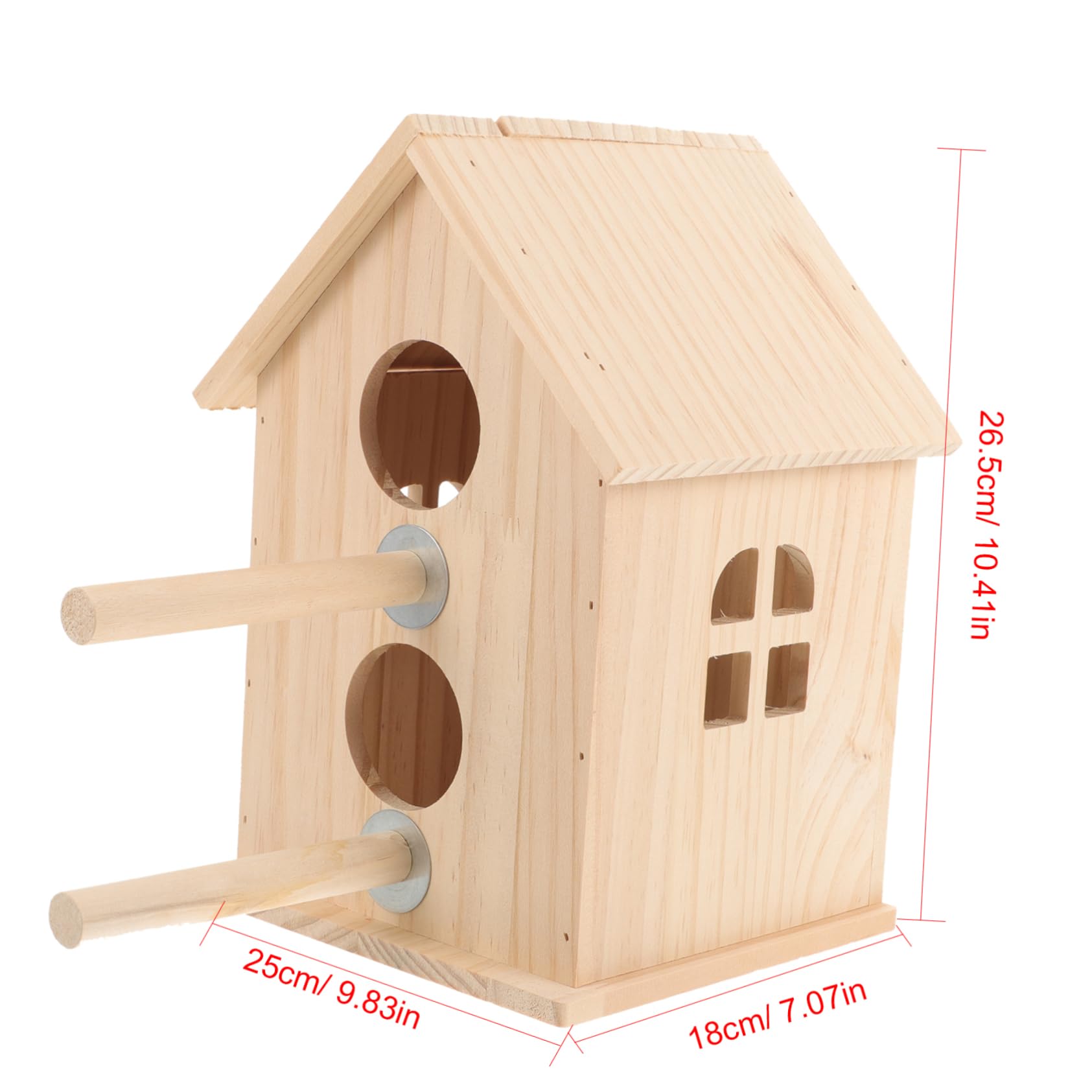 DOITOOL Caja Terrario De Aves Criadero De Madera Nido De Pájaro De Madera Casa De Pájaros De Madera Juguetes De Aves para Periquitos Accesorio Periquito Nido para Dormir G5 Ventana Munia