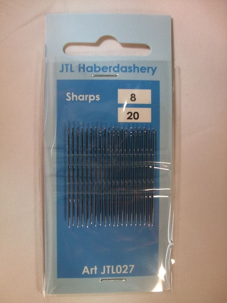 JTL HaberdasheryHand Sewing Needles - Sharps 8-20 Needles Per Pack
