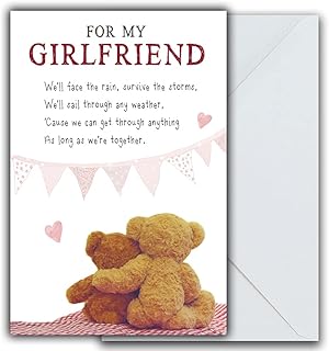 Girlfriend Birthday Card, Nice Words Girlfriend Birthday Card, Happy Birthday Girlfriend Card, Adorable Birthday Card For Girlfriend, Together, Girlfriend, Greetings Card, 159x235mm