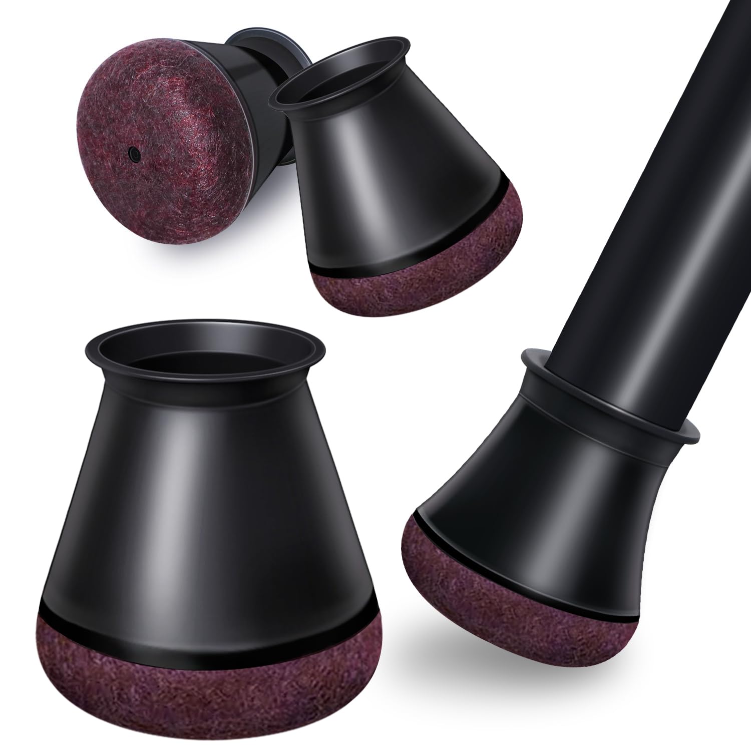 24 Piezas Protector Patas Sillas Silicona, Fieltro Sillas Patas, Almohadillas para Patas de Silla, Antideslizante, Protege Los Suelos Reduce El Ruído(Pequeño Negro)