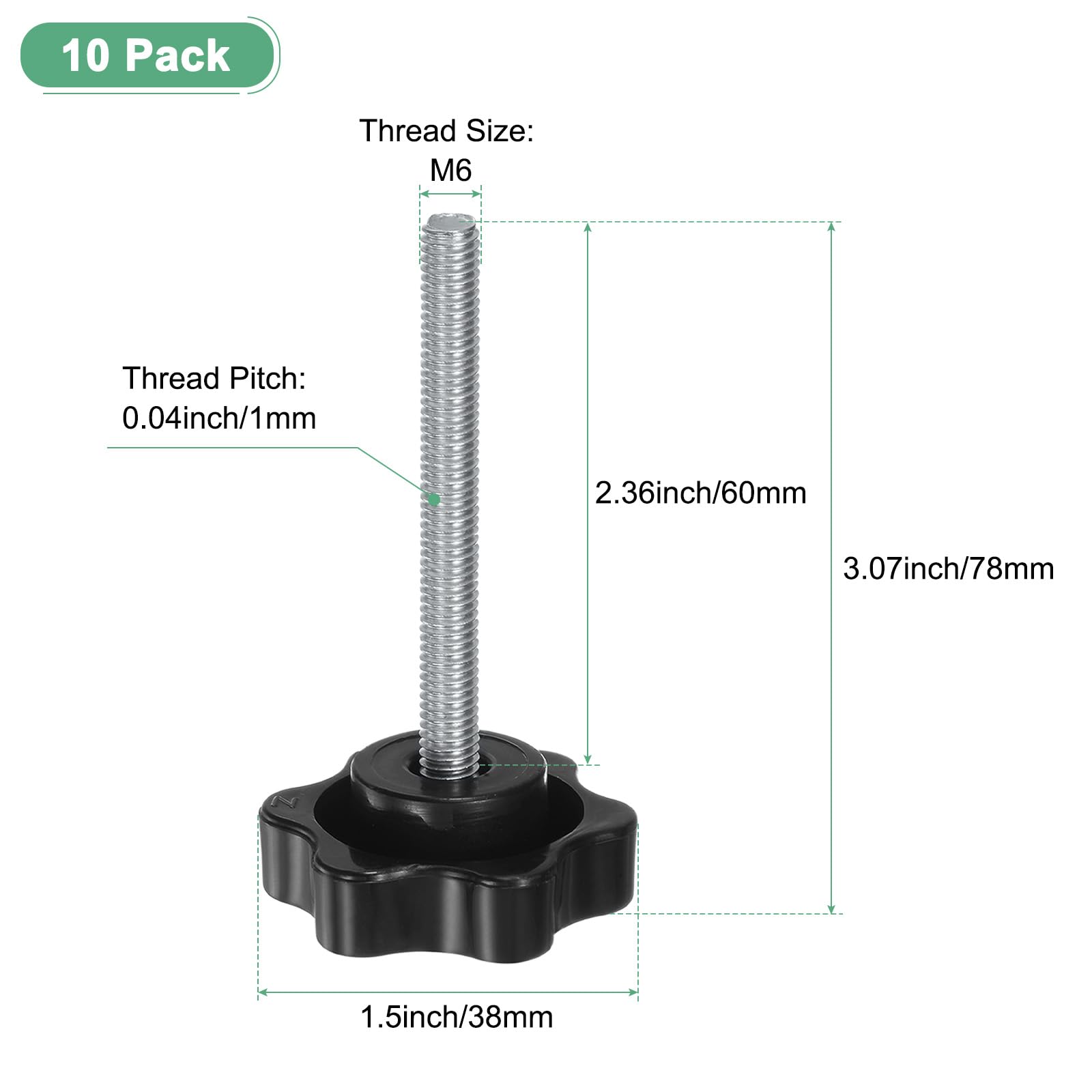 M METERXITY 10-Pack Star Clamping Knobs - Image 3