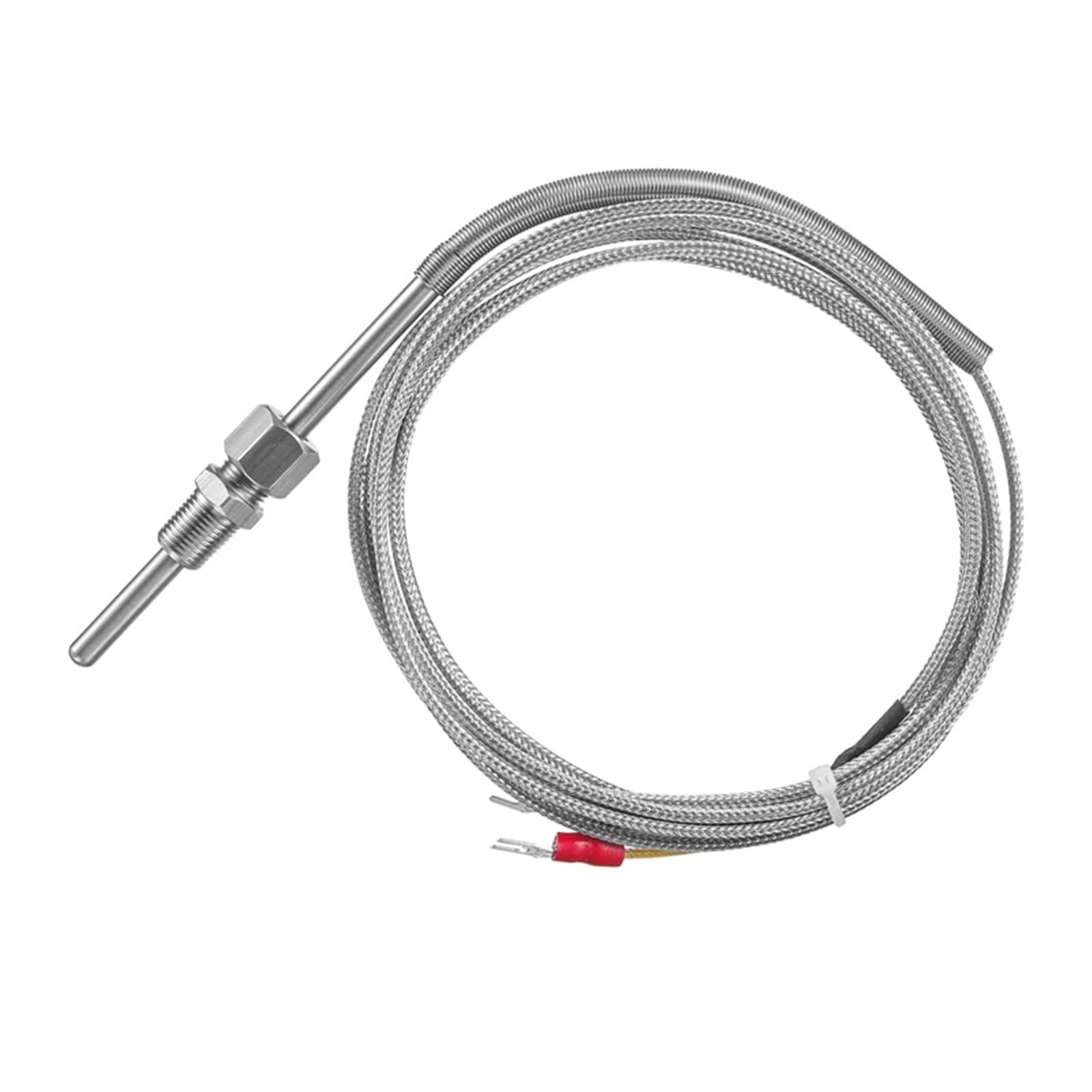 Sonda móvil NPT de 1/8 ", Sensor de Temperatura del termopar Expuesto de Acero Inoxidable Tipo K, Cable de 1M-8M for Controlador de Temperatura(Cable 1M)