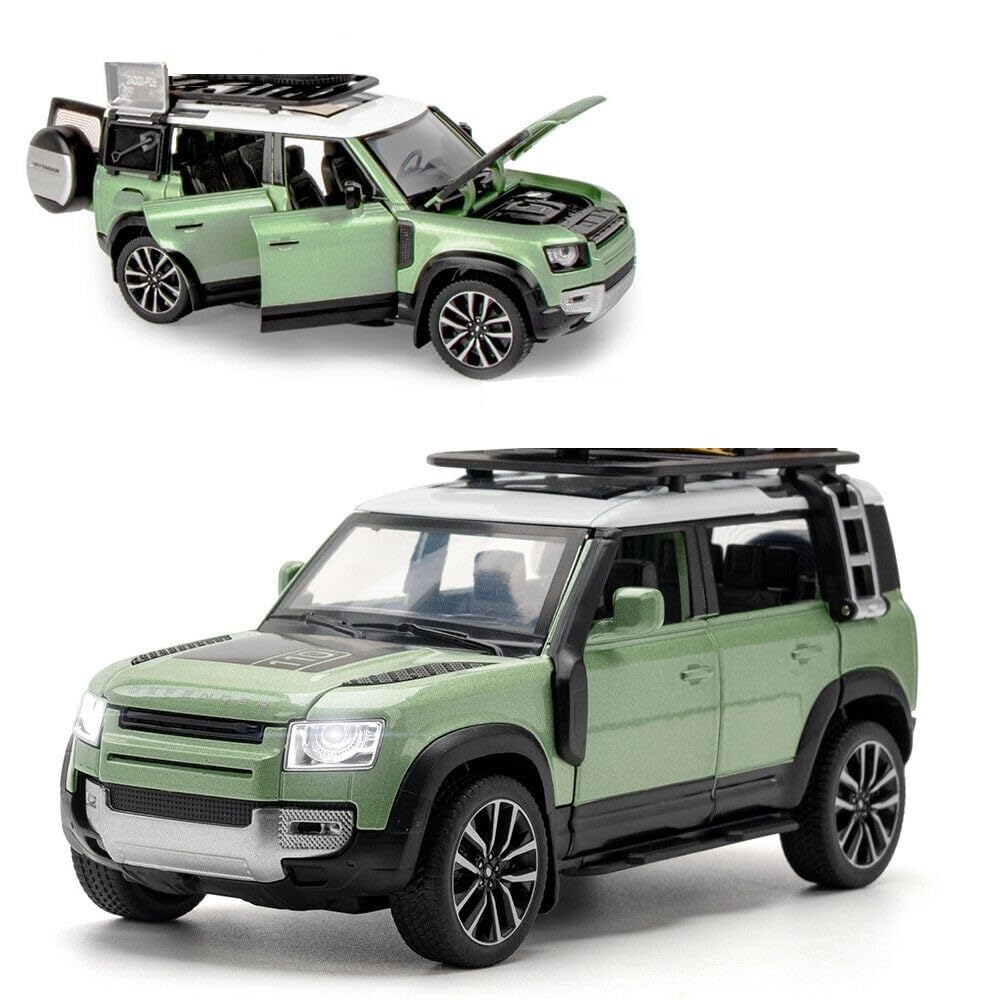 Kiddie Galaxia Range Rover Defender 1:32 Scale Model Car Exclusive Alloy Metal Pull Back Die-cast Car Metal Pullback Toy car with Openable Doors & Light Music Best Gifts Toys Kids