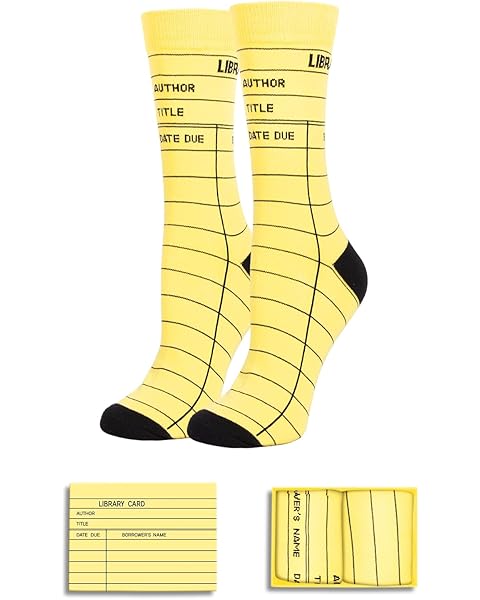 HAPPYPOP Funny Socks for Women - Math Jane Readig Book Lover Gifts, Pencil Socks Library Card Gifts