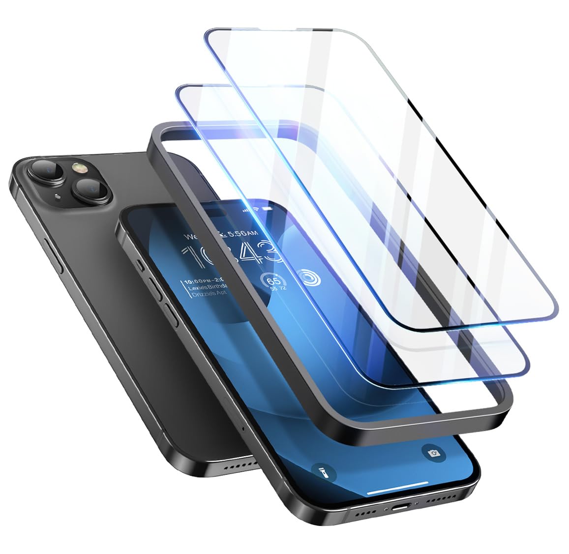 i-Blason 2.5D Screen Protector for iPhone 15 Plus, Bubble Free Anti-Scratch Tempered Glass Screen Protector(2-Pack)