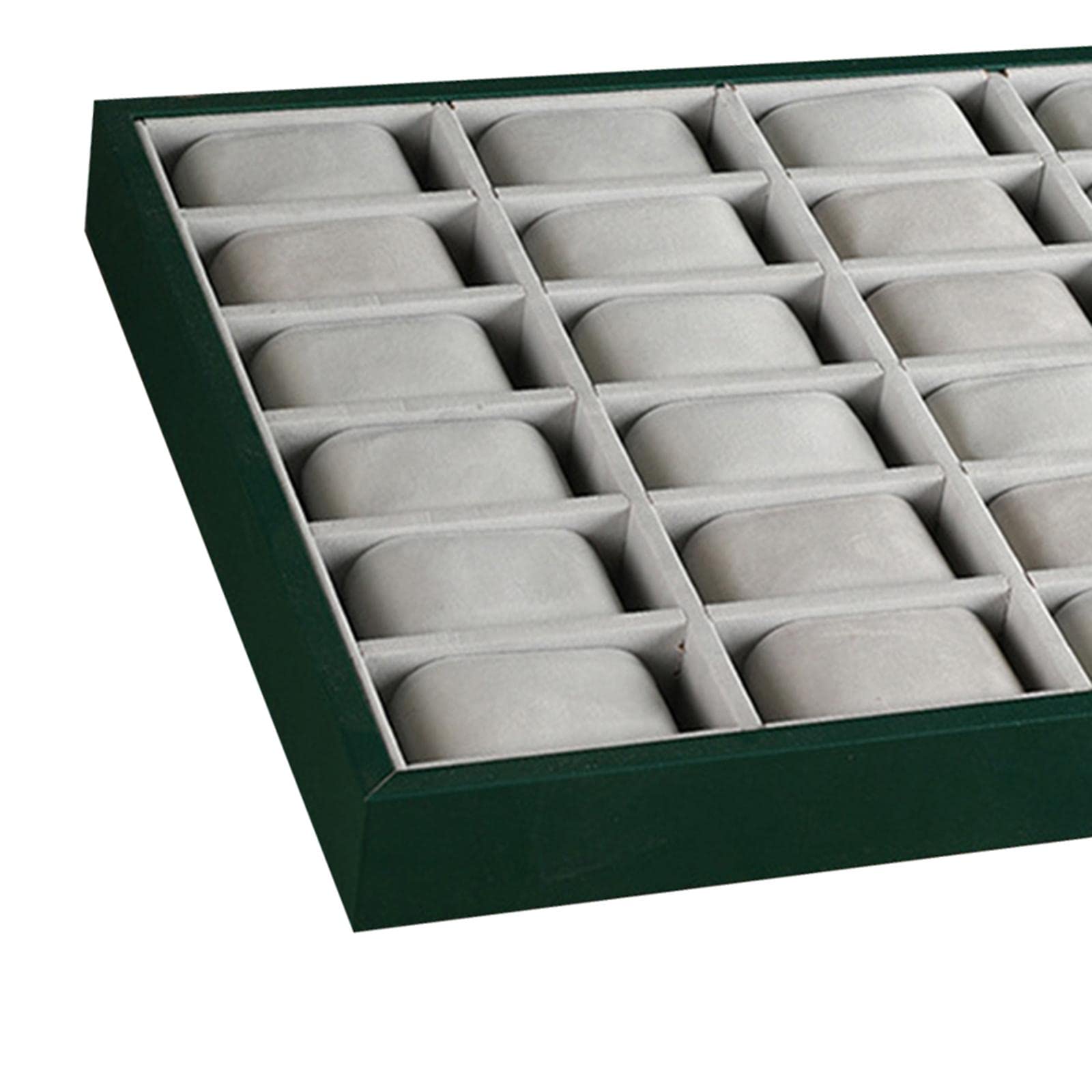 Milageto Hochwertiges Samt Uhrentablett mit Kissen, Stapelbares Uhrenkissen, Tablett, Armband, Uhrendisplay, Organizer für Schubladen, Tischkommode, 24Steckplatz