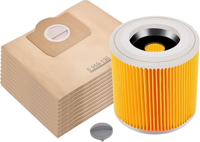 10 Sacchetti Per Aspirapolvere Adatti Per Kärcher WD 2200 - Foto 2