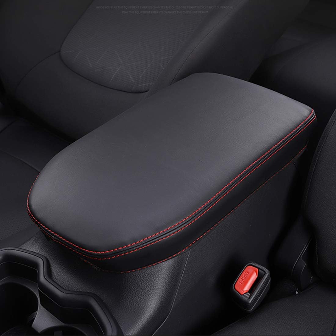 Puduo Car Armrest Cover Center Console Pad Saver,Armrest Case Protector Fit for RAV4 2019-2021 (Black)